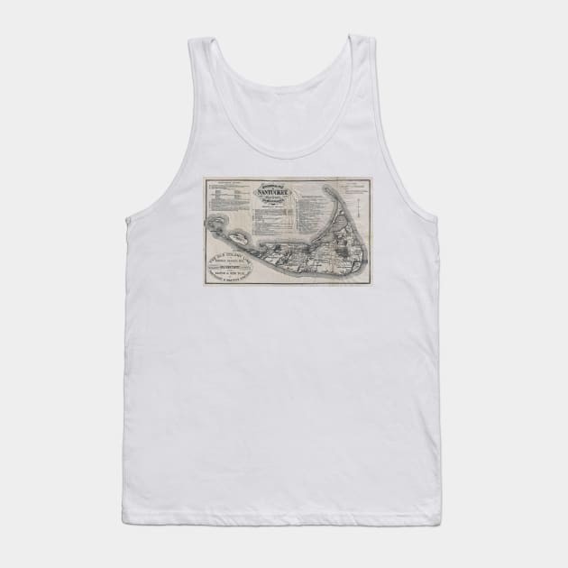 Vintage Nantucket Map Tank Top by Bravuramedia